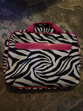 Zebra Print Pink Trim Women's or Kid’s Carry Bag laptop bag